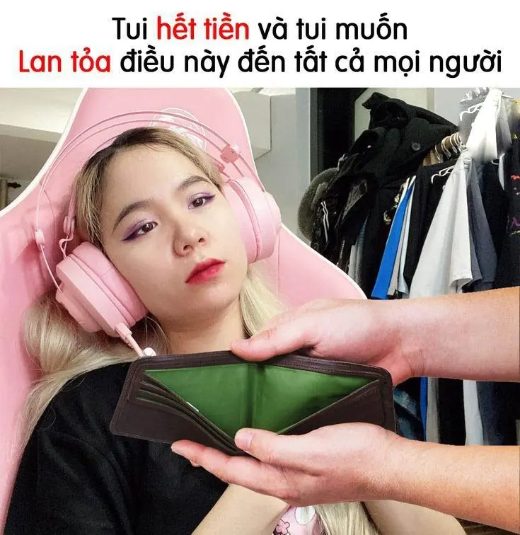 Meme tiền nè là biểu tượng vui nhộn cho sự thoải mái.