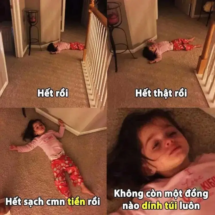 Không có tiền meme mô tả hài hước những khoảnh khắc eo hẹp tài chính.