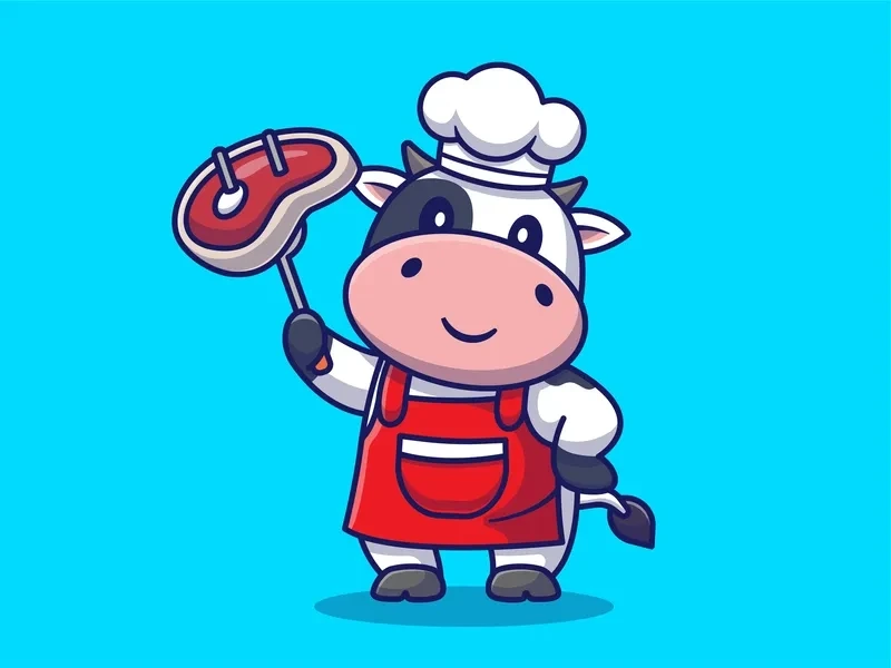 Bò húc meme siêu mạnh mẽ, tràn đầy năng lượng.