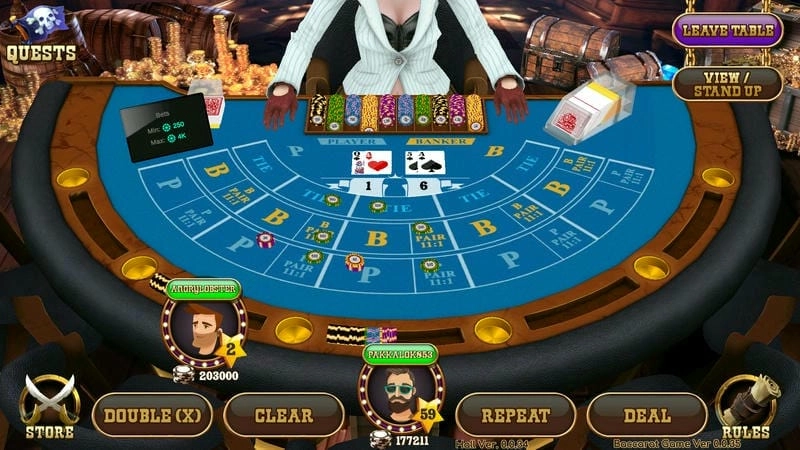  Giao diện Baccarat online tại nhà cái 999bet, sống động và dễ chơi