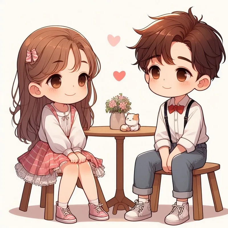 Tình yêu trong từng chi tiết hình chibi đôi cute