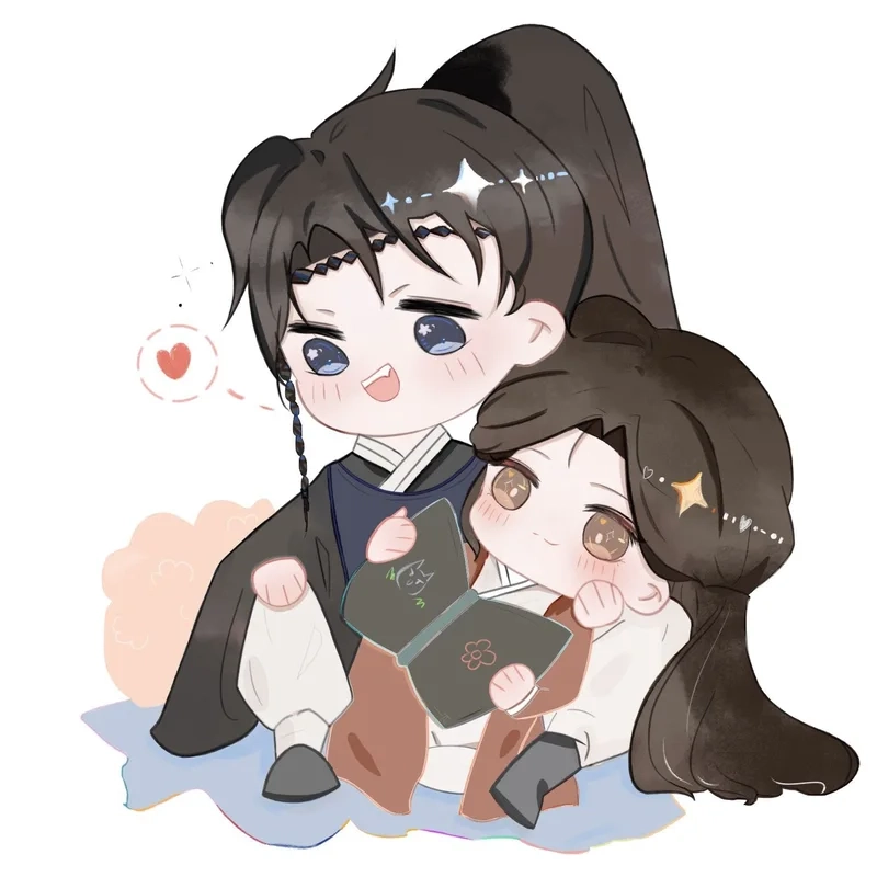 Ngọt ngào từ bộ hình ảnh anime chibi cặp đôi dễ thương