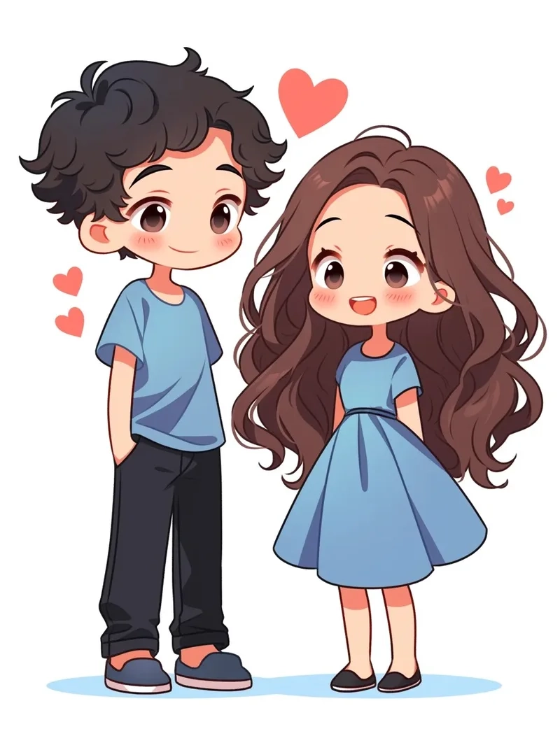 Hình ảnh tươi sáng từ ảnh chibi cute đôi cực chill