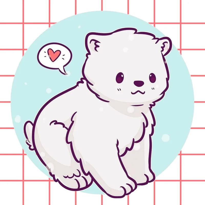 Gấu tuyết béo tròn cực yêu gọi tên gấu tuyết chibi