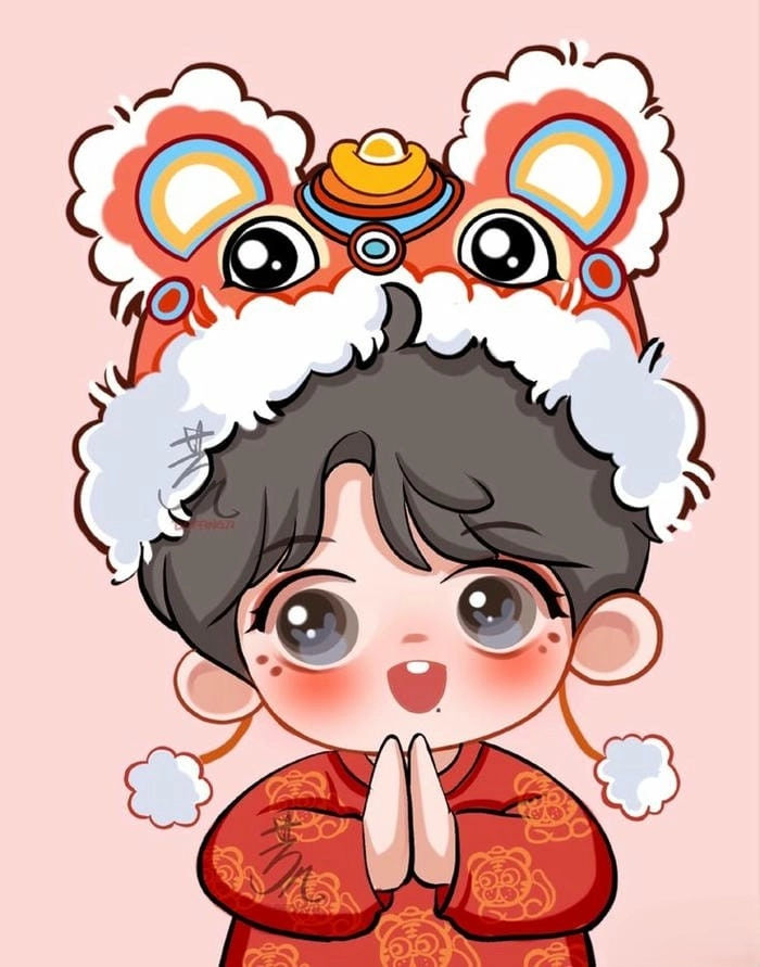 Không khí Tết rộn ràng qua từng khung hình tết chibi