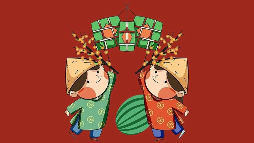 Góc ảnh lung linh với bộ chibi anime chibi ảnh tết