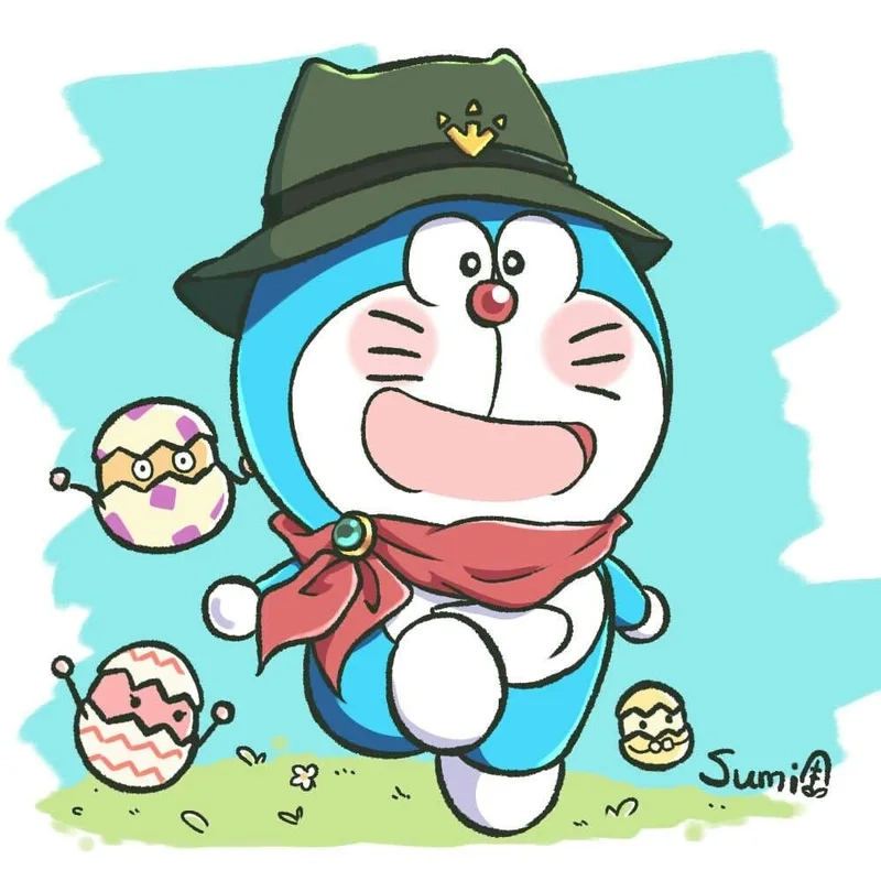 Gợi ý vẽ tay siêu dễ từ mẫu hình vẽ doraemon chibi cute