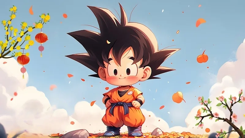 Cười xỉu với ảnh gif goku chibi gif hài hước
