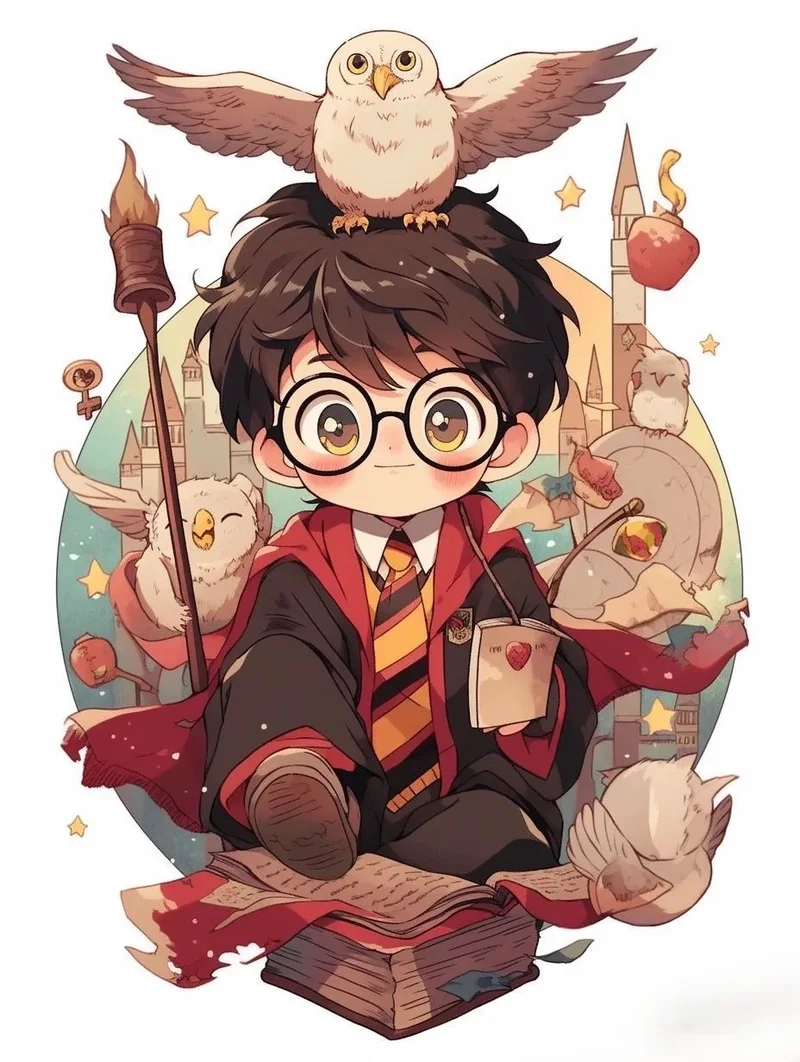 Chăn in hình cực dễ thương là harry potter chibi blanket