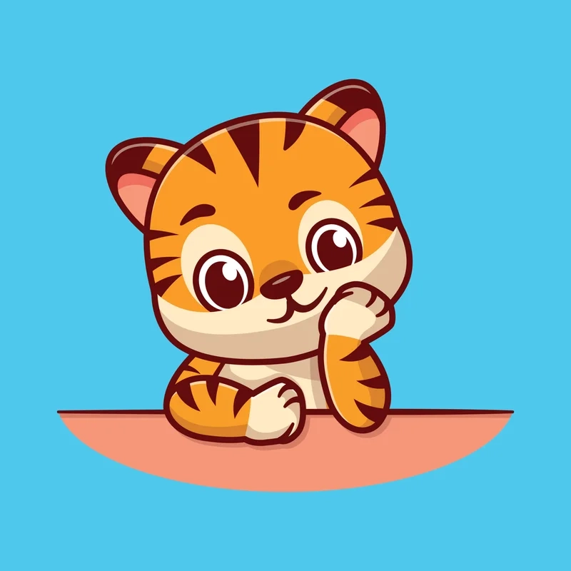 Hình dáng nhỏ nhắn siêu yêu từ hình con hổ chibi cute