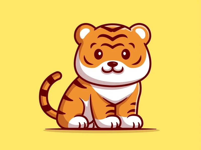 Hình nền điện thoại ngộ nghĩnh với hình nền con hổ chibi