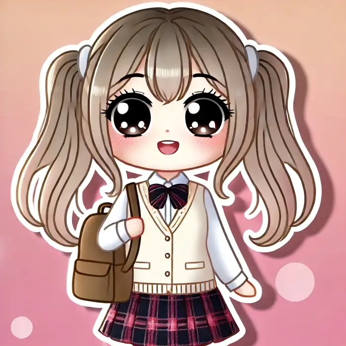 Hình ảnh cực chất với phong cách chibi học sinh việt nam