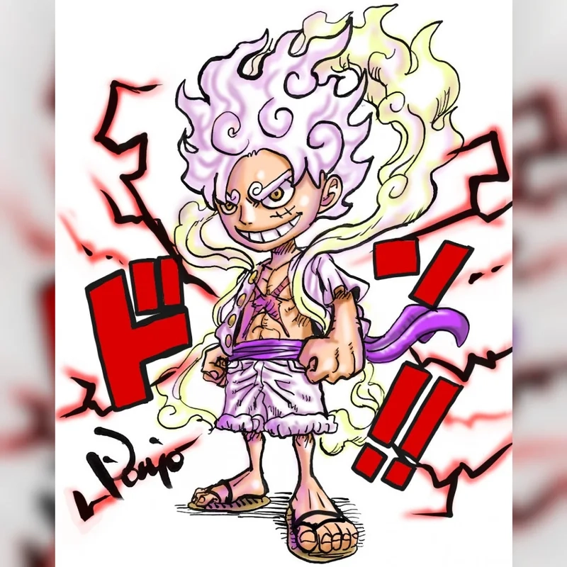 Không thể tin vào độ dễ thương của luffy gear 5 chibi cute