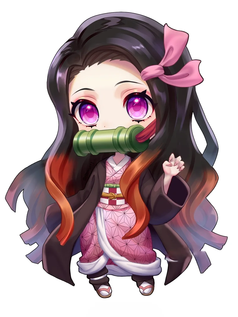 Cùng bé học cách vẽ nezuko chibi đơn giản cực dễ