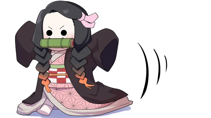 Ảnh cute anime nezuko chibi dễ thương mê mẩn