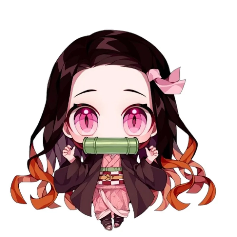 Hình động cute nezuko chibi running siêu đáng yêu