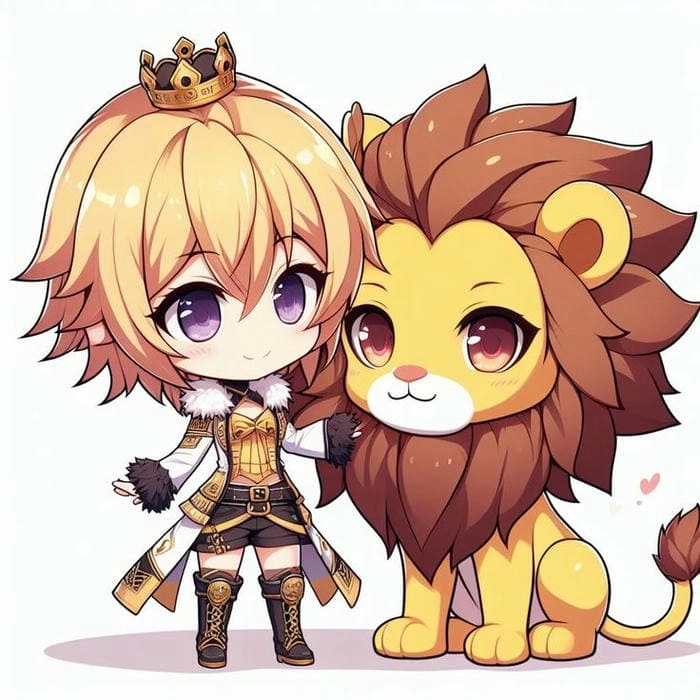 Bạn sẽ phải thốt lên vì quá đáng yêu của hình con sư tử chibi