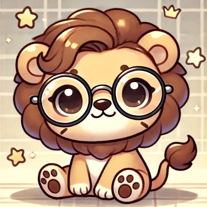 Khám phá thế giới động vật phiên bản hình ảnh sư tử chibi