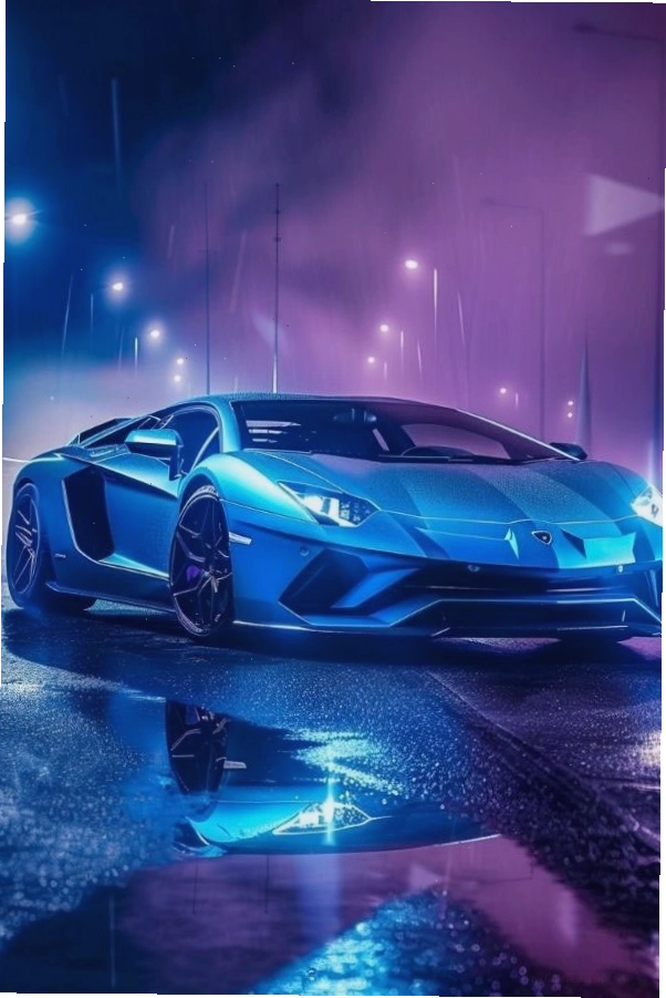 Ảnh h&igrave;nh nền Lamborghini Aventador m&agrave;u xanh dương cho điện thoại