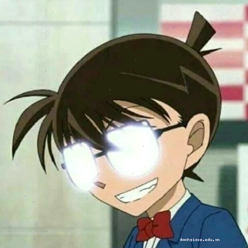 Ảnh meme Conan đang nhìn chằm chằm với ánh mắt sắc bén