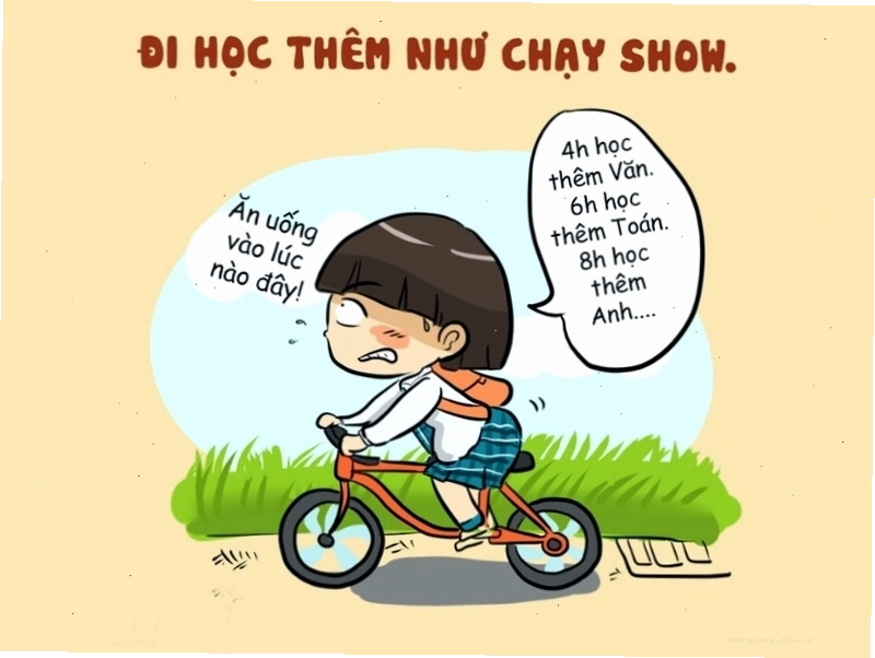 Ảnh meme minh họa tình trạng đi học hiện tại với hình ảnh nhân vật đang gồng gánh nhiều thứ