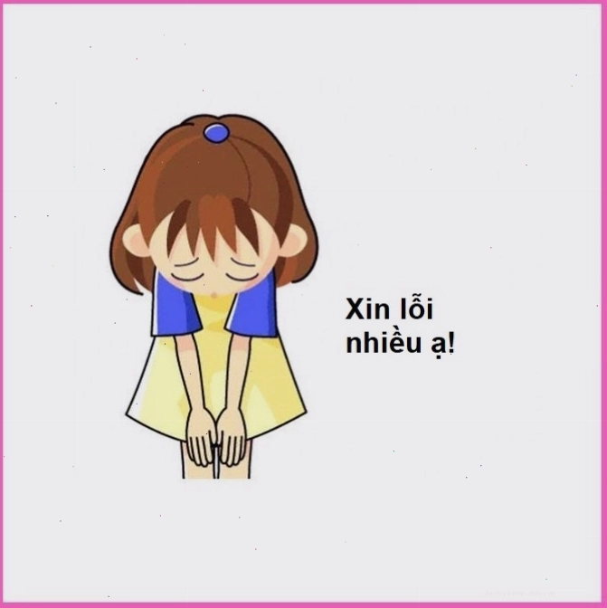Ảnh meme một người đang cúi đầu, hai tay đặt trước ngực như thể hiện sự biết lỗi và xin xỏ.