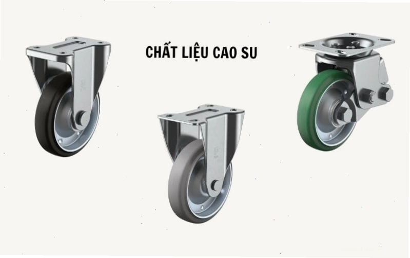 Bánh xe đẩy hàng chất liệu cao su cho khả năng vận hành êm ái