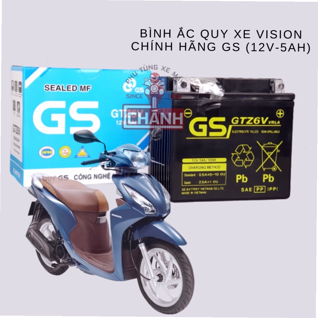 Bình ắc quy xe Vision GS chính hãng 12V 5Ah