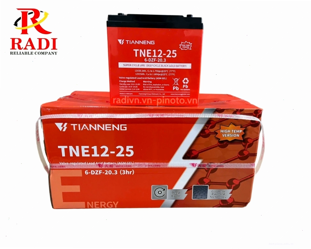 Bộ 4 bình ắc quy xe đạp điện 48V Thiên Năng