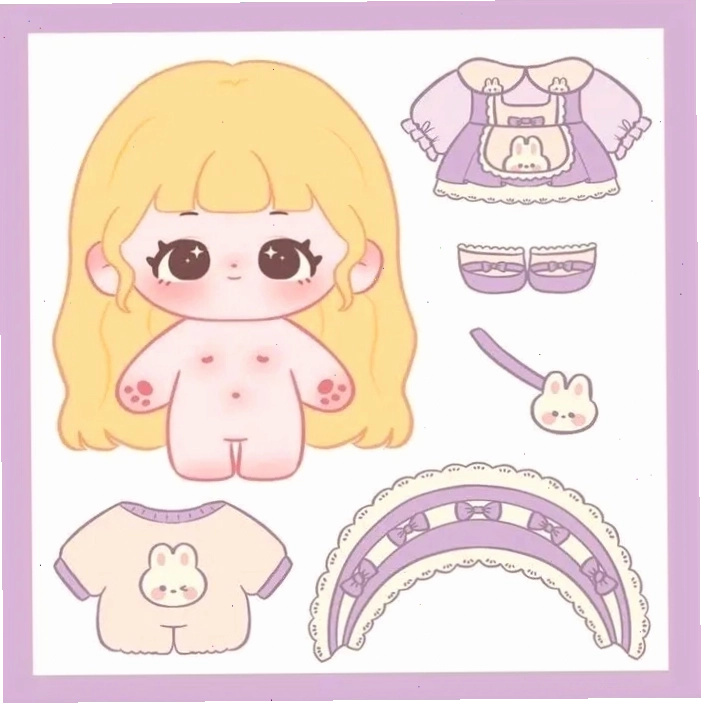 Bộ búp bê giấy thay đồ phong cách chibi
