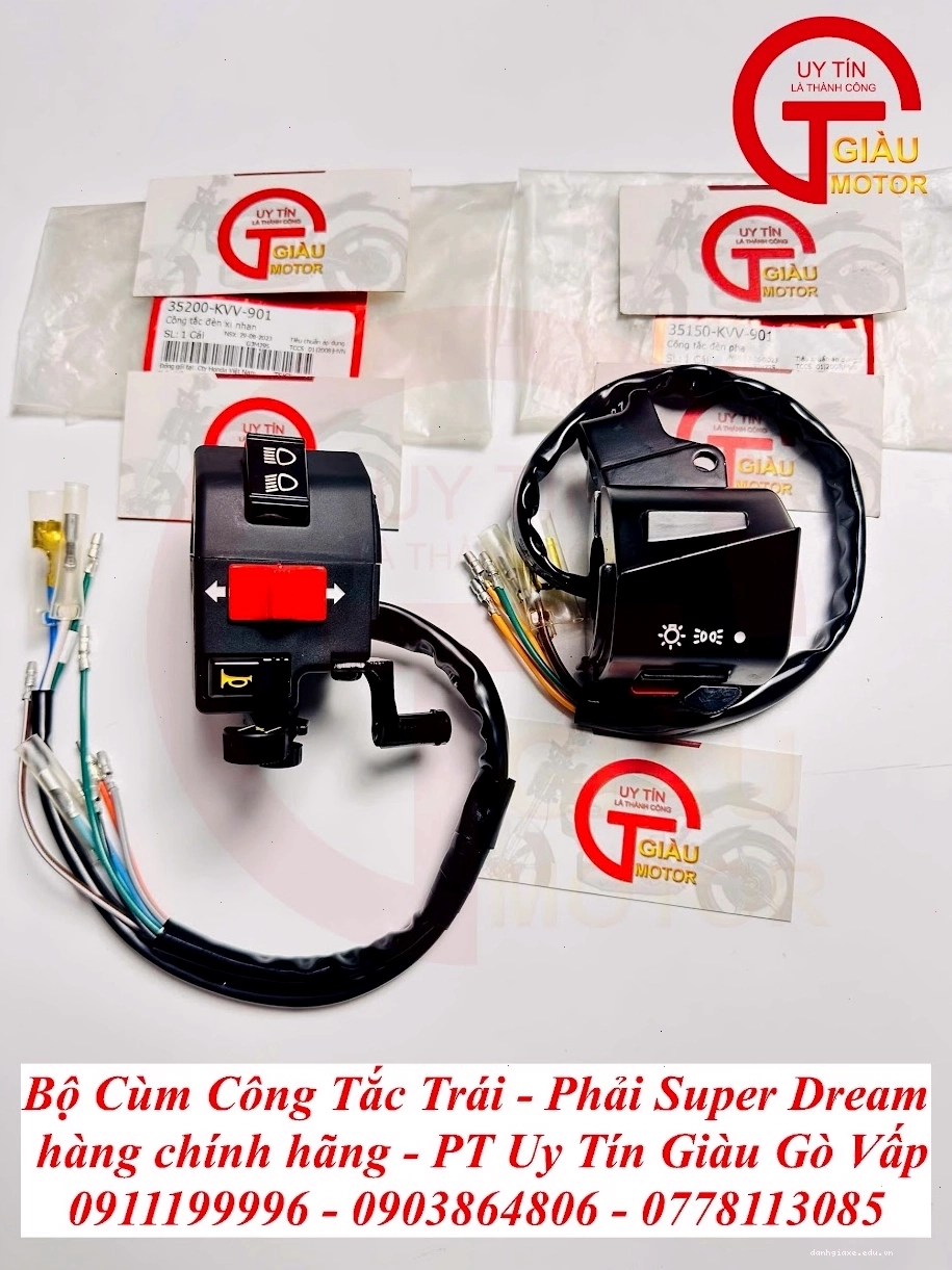 Bộ cùm công tắc xe Super Dream, bao gồm cả nút đề