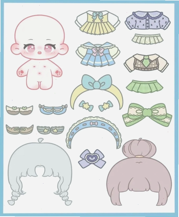 Búp bê giấy kawaii đáng yêu