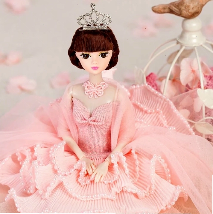 Búp bê Princess Dolly với váy tutu công chúa màu hồng, khớp nối BJD 12 khớp