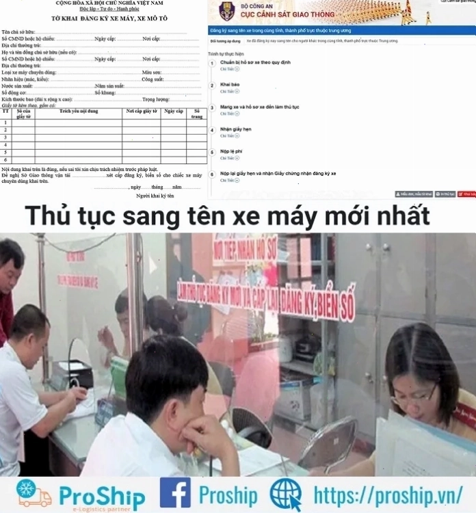 Các bước cần thiết để hoàn tất thủ tục sang tên xe