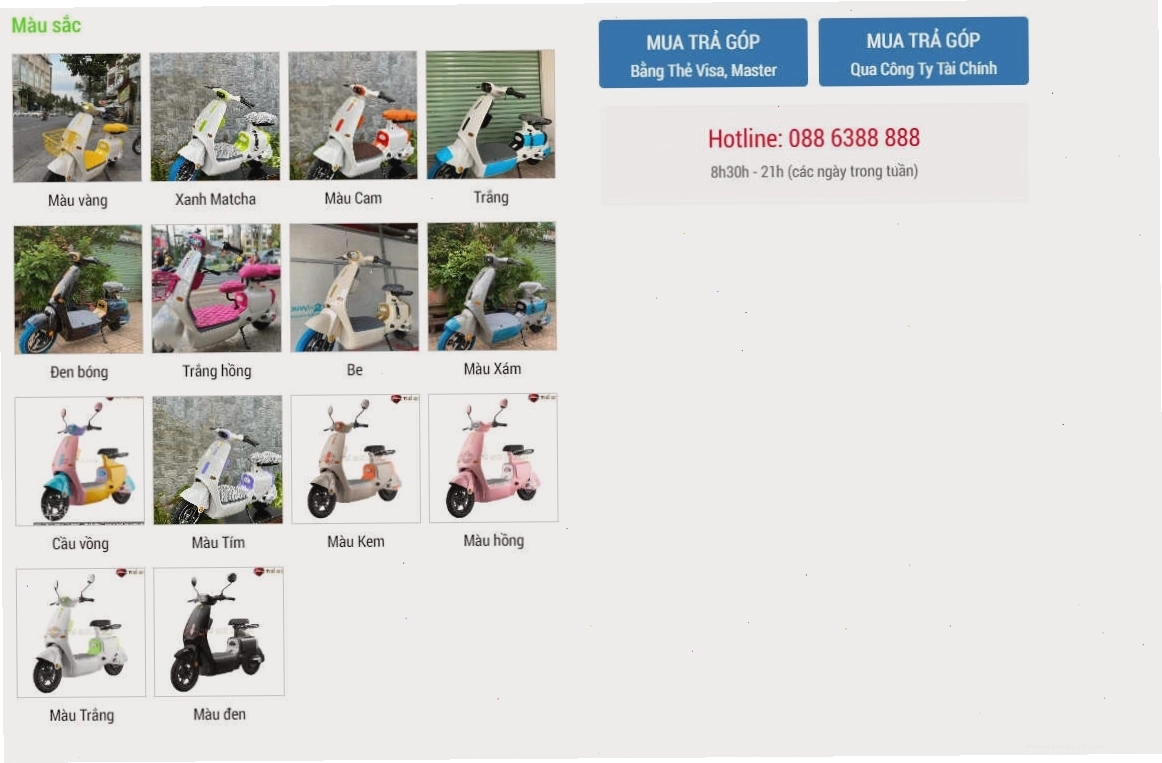 Các phiên bản màu sắc của xe đạp điện VC K1 Dylexe