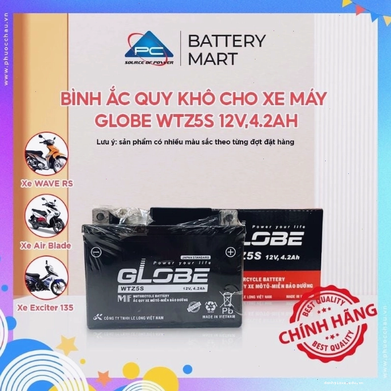 Cách sạc bình ắc quy khô 12V xe máy đúng kỹ thuật