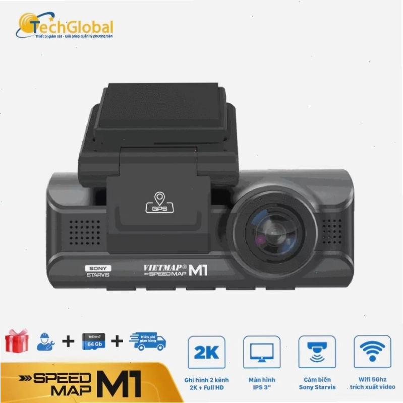Camera hành trình Vietmap M1 với nhiều tính năng cảnh báo giao thông