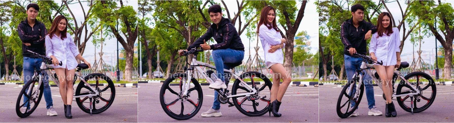 Cận cảnh bánh xe và phanh đĩa trên xe đạp điện địa hình FMT