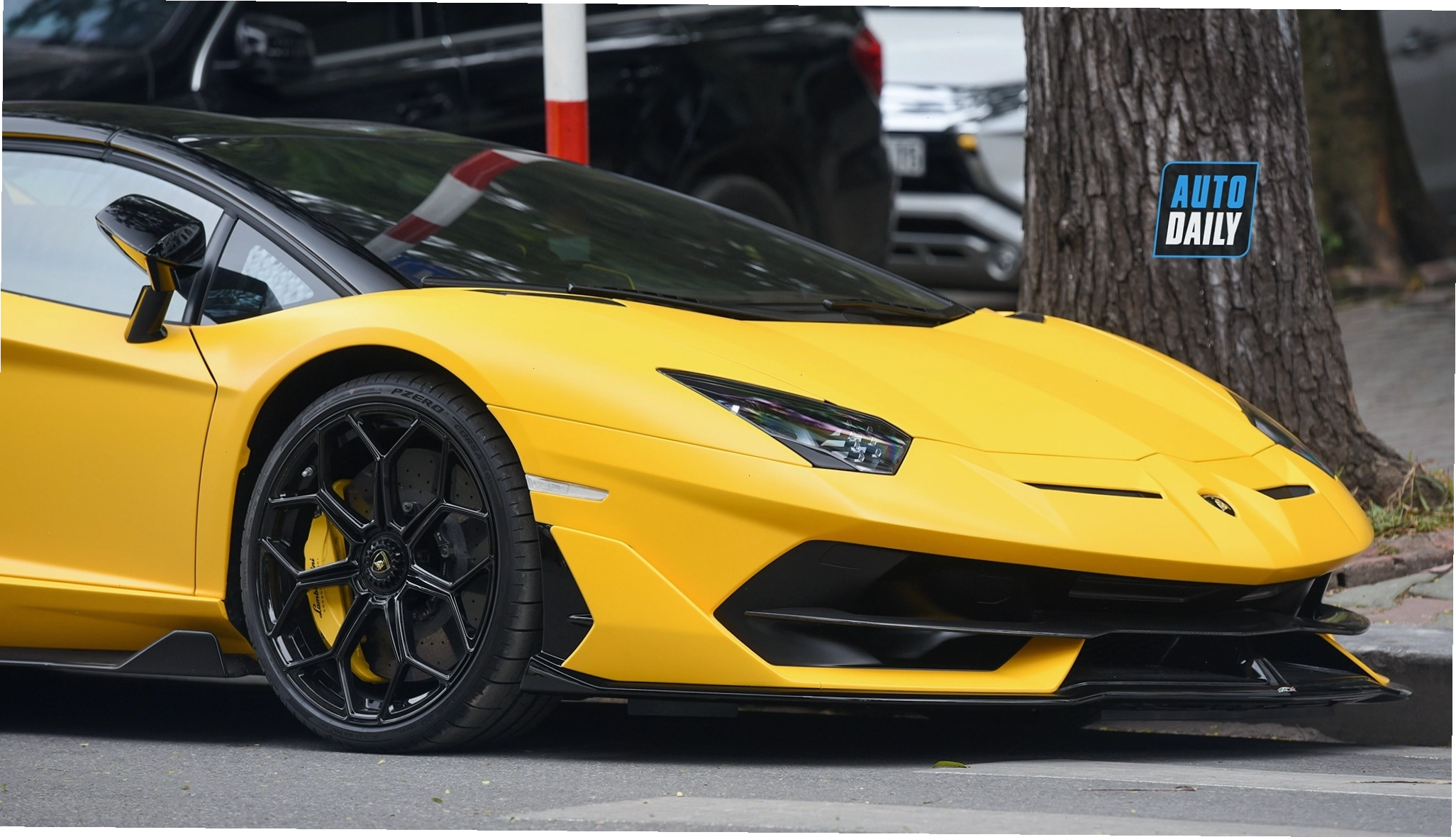 Cận cảnh chi tiết cánh gió phía sau của Lamborghini Aventador SVJ Roadster