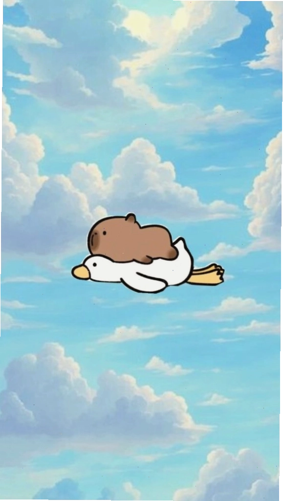 Capybara lướt mây trắng giữa trời