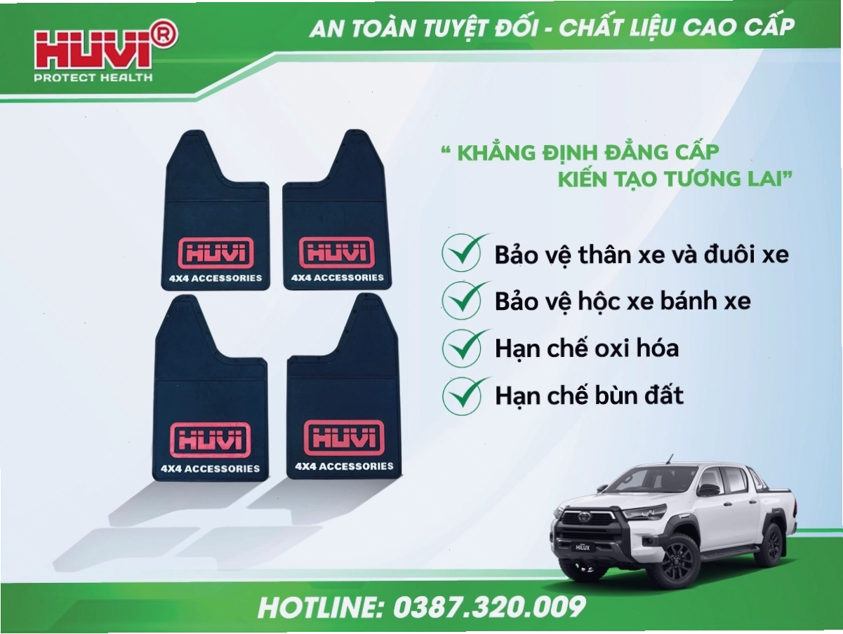 Chắn bùn cao su cho xe bán tải, chống bắn bẩn hiệu quả