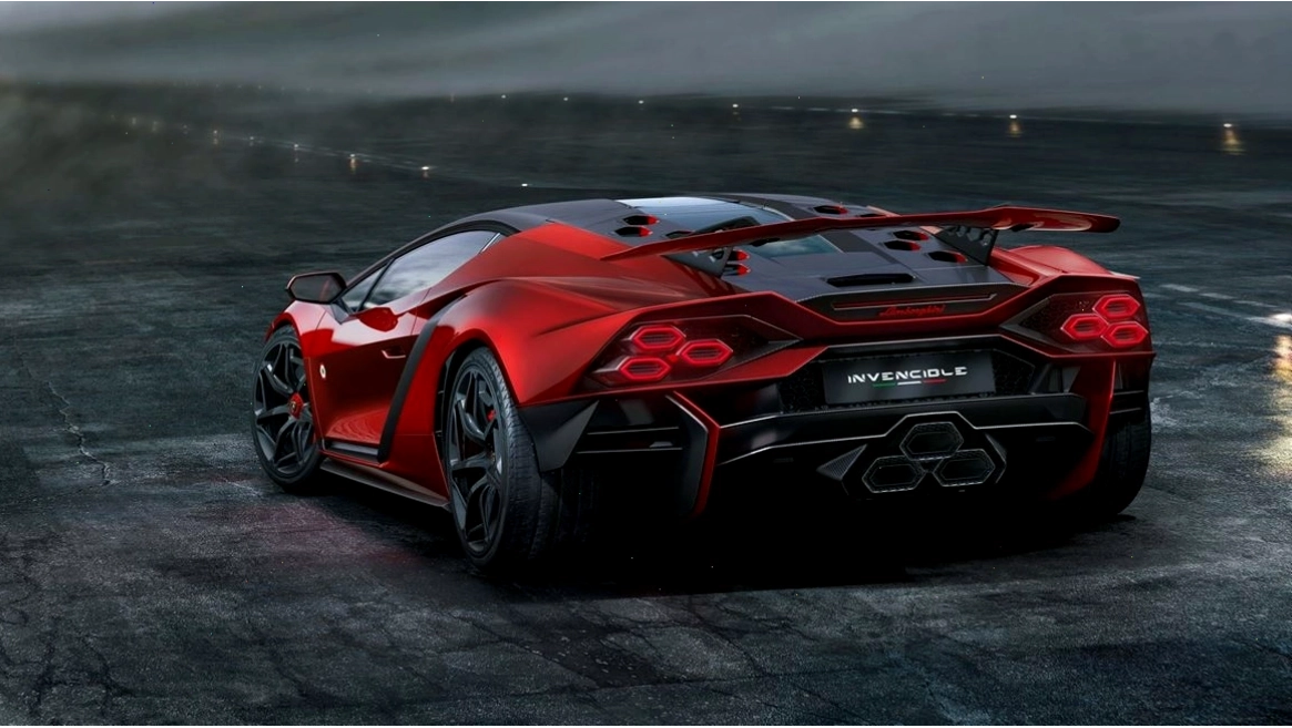 Chi tiết cánh gió sau khí động học của Lamborghini Invencible