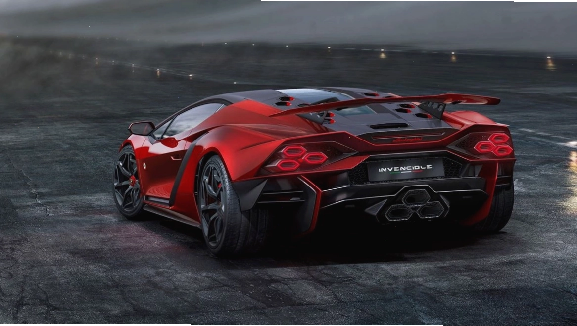 Chi tiết đèn hậu và đuôi xe Lamborghini Auténtica
