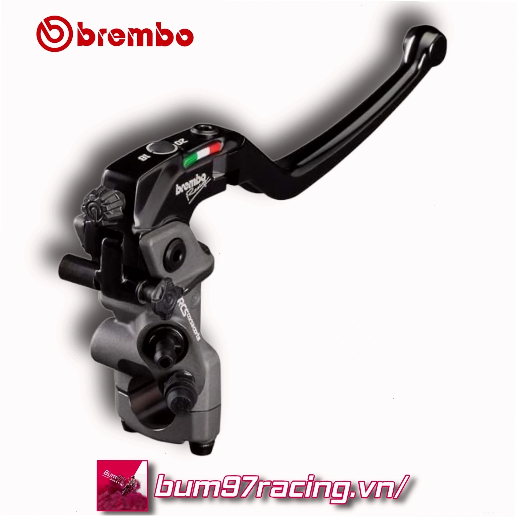 Chi tiết tay thắng Brembo RCS 17 với bình dầu rời