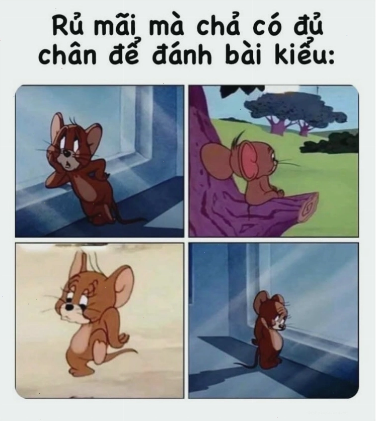 Chú chuột Jerry đang cố gắng thực hiện một hành động nào đó nhưng thất bại thảm hại, gương mặt biểu lộ sự ngỡ ngàng