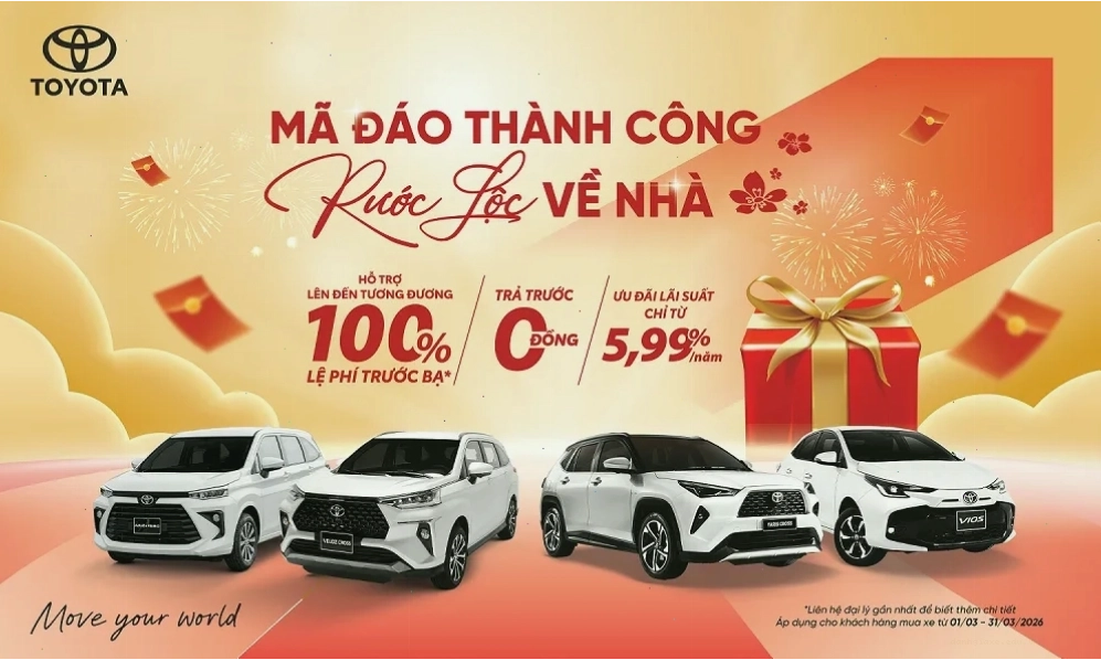 Chương trình khuyến mãi hấp dẫn tại Toyota Đức Hòa tháng 03/2026