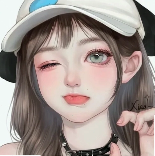 Cô gái đội mũ lưỡi trai trắng đang nháy mắt tinh nghịch và chu môi, tạo đường nét trẻ trung, năng động