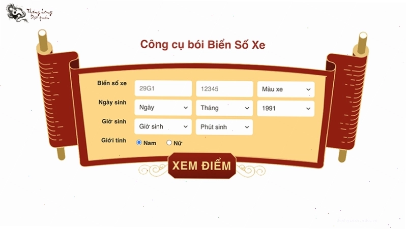 Công cụ luận giải ý nghĩa biển số xe theo phong thủy