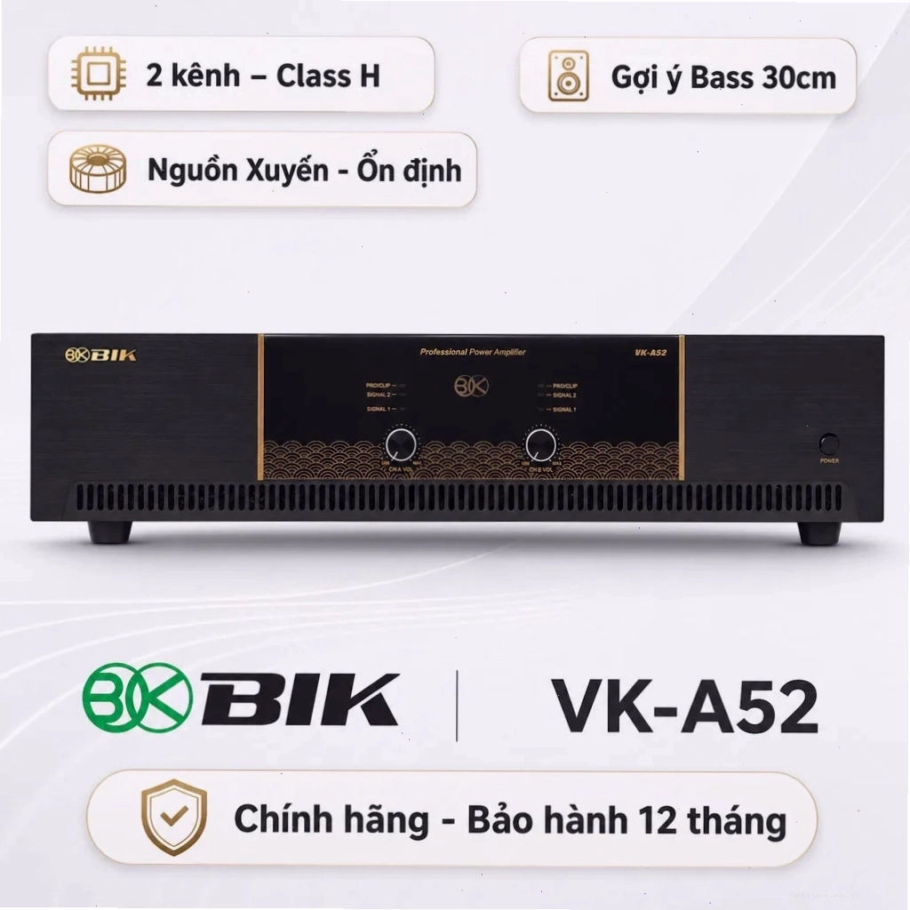 Cục đẩy công suất 2 kênh BIK VK-A52