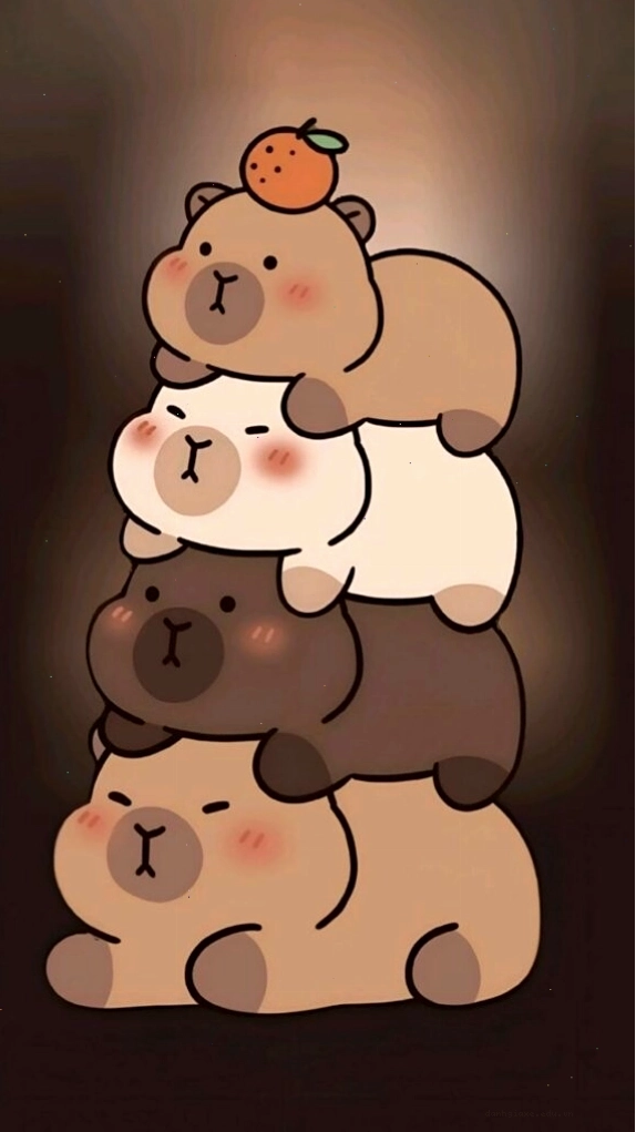 Đàn Capybara cuộn tròn chồng lên nhau tạo thành một khối ấm áp trong không gian tối